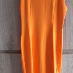 Quality dress Orange back zip Fit size SM m New