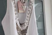 LUCUMA White and Silver Rayon Maxi Sz M/L (Fit 12/14UK) - BNWT