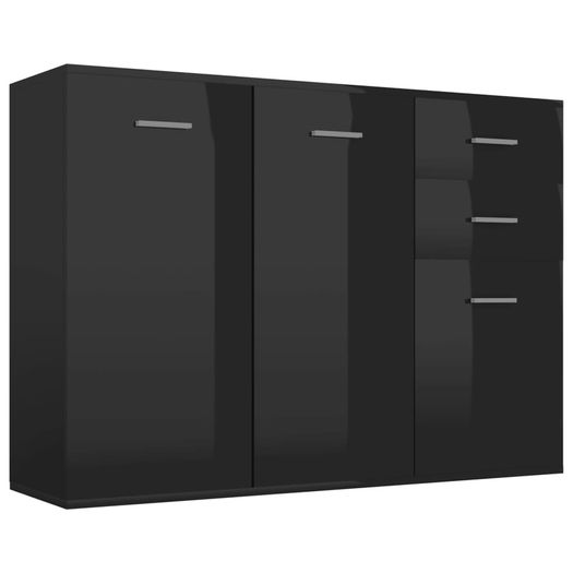 Sideboard High Gloss Black 105x30x75 cm Chipboard