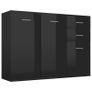 Sideboard High Gloss Black 105x30x75 cm Chipboard Image 2
