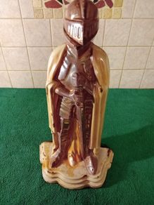 Vintage Knight Fireside Companion Guard/ Cast iron and enamel