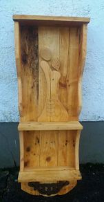 Rustic Driftwood Couple Floating Shelf