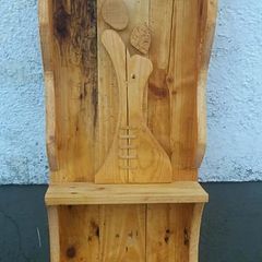 Rustic Driftwood Couple Floating Shelf