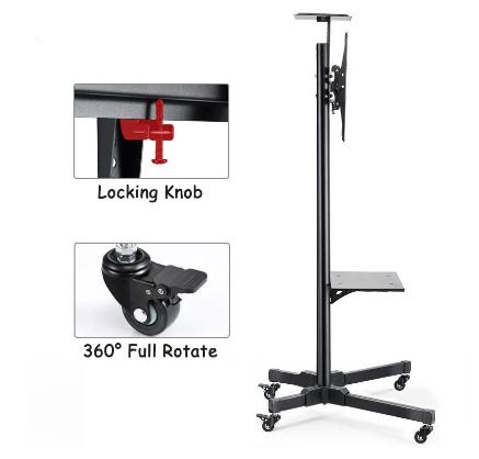 BRAND NEW Mobile TV Cart Floor Stand Mount Home Display Free Lifting Trolley for 32-65' TV Holder