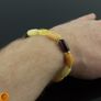 Unisex Rainbow Baltic Amber Beaded Bracelet for Adult with Gold Spacers Image 2