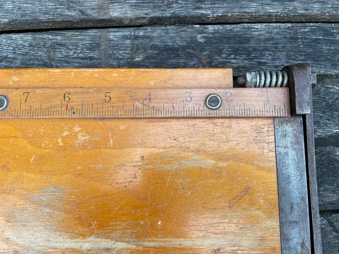Vintage wooden paper guillotine