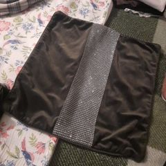 Grey velvet cushion cover