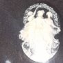 Peter Bates Three Graces Cameo it is housed in a 3 inch diameter Brass Frame with a Convex Glass Cover. in nice condition postage available or collection Image 2
