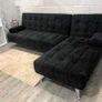 Black velvet Corner Sofa Bed Chaise Longue 236cm Image 3