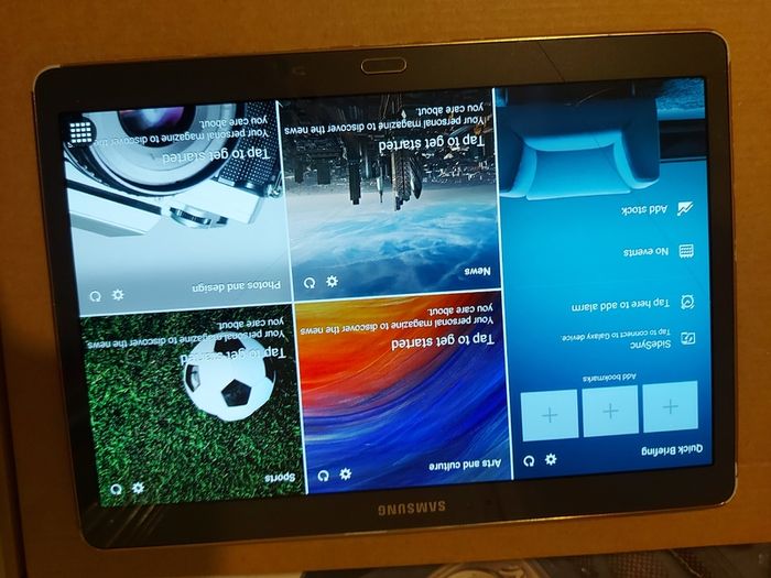 Samsung Galaxy Tab S, 10.5 inch, Model SM-T800, screen has a slight crack or 2 but touchscreen works fine