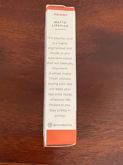 Luna Matte Lipstick in shade Prinny - New / Sealed