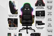 Huzaro Force 47 RGB Mesh Gaming Chair with Footrest - Black