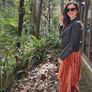 SALE Fab Zara Lux Burnt Orange Velvet Combination of Midi Skirt and  Wide Leg Trousers with Splits  Size Large Generous Fit with Elasticated Waist UK 14  New with Tags RRP 50 euro Image 3