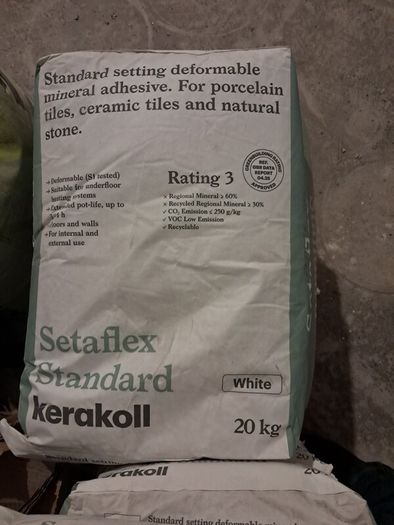 bags of tile adhesive
