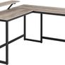_L-Shaped Desk, Corner Table with Monitor Stand, for Studying, Playing, Working, Space Saving, Adjustable Feet, Metal Frame, Easy Assembly, Taupe and Black Image 7