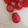 10 candles in red glass holders Image 2