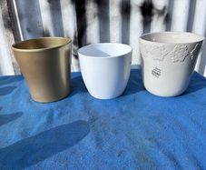 3 ceramic candle holders