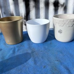 3 ceramic candle holders