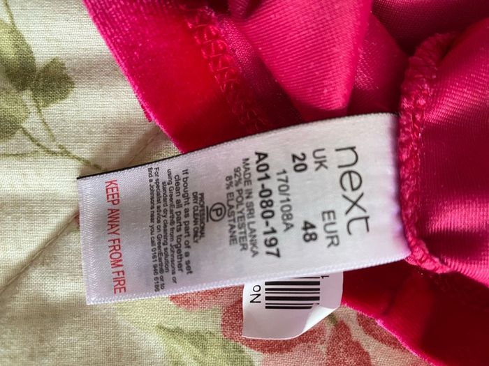 Fabulous deep pink velvet Next Dress size 20