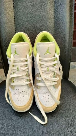Air Jordan 1 Low Pastel Grind Vivid Green (GS) Size 5.5 UK