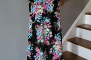 Evans black floral summer dress, Size 20