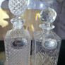 Vintage 4-Piece Barware Set: 2 Decanters & Solid Sterling Silver Labels (Birmingham 1990) Image 3