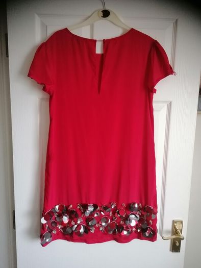 Red Asos dress with sparkly 3d flowers..
