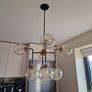 Modern Globe Chandelier Ceiling Light Black  Brass Image 4
