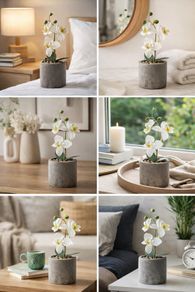 Artificial Orchid Plant, 30cm (Including Pot)