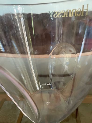 Large Designer Hennessy Transparent Durable Ice Bucket with Gilt Script