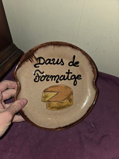 Vintage Earthware Daus De Formatge Cheese Plate