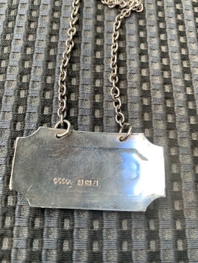 Sterling Silver Decanter Label