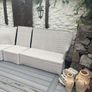 Huge Outdoor Living corner sofa and grey cushions .Please read Image 2