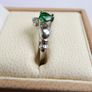 Vintage 925 Sterling Silver Claddagh Ring with Green Heart Stone size Q - 2,5g Image 4