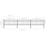 Garden Fence with Spear Top Steel (1-1.25)x5.1 m Black Image 5