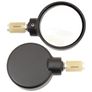 Round Stubby Motorcycle Bar End Mirrors - Black Image 2