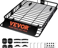 Roof Rack Cargo Basket, 64" x 39" x 6" Rooftop Cargo Carrier with Extension, Heavy-duty Steel 200 LBS Capacity Universal Roof Rack Basket, Luggage Holder for SUV, Truck
