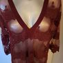 Next burgundy V-neck lace embroidered top size UK14 EU42 Perfect condition Postage included Image 7