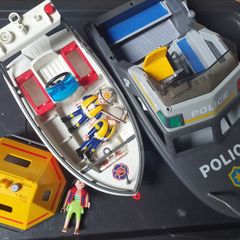 PLAYMOBIL fire rescue boat police boat