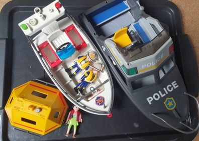 PLAYMOBIL fire rescue boat police boat