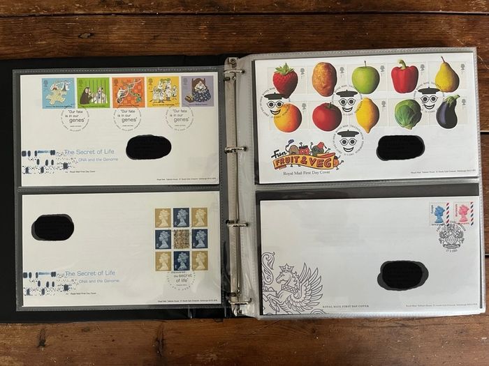 Collection of  87 UK First Day Cover stamps 2003 to 2006 in album