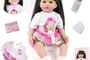 Realistic Reborn Toddler Girl Doll 24 inch 60cm Soft Silicone Real life Baby Girl With Long Hair