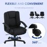 Linen-Look Padded Office Chair - Black Image 6