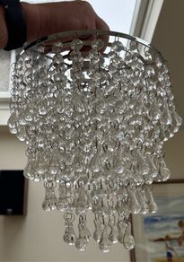 Ceiling Light fitting - Silver/chrome pendant with glass beads