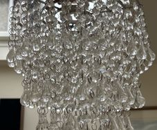 Ceiling Light fitting - Silver/chrome pendant with glass beads