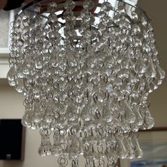 Ceiling Light fitting - Silver/chrome pendant with glass beads