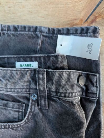 River Island black barrel jeans