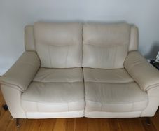 Sofa - Cream Leather 3+2 Seater
