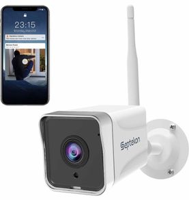 Security Camera Outdoor, Septekon 1080P CCTV Camera Wireless WiFi, Waterproof Home Surveillance Camera with 2-Way Audio, Night Vision, Motion Detection, Cloud Storage, Work with Alexa (FREE POSTAGE)