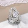 Vintage Style Crystal Silver Ring Image 4